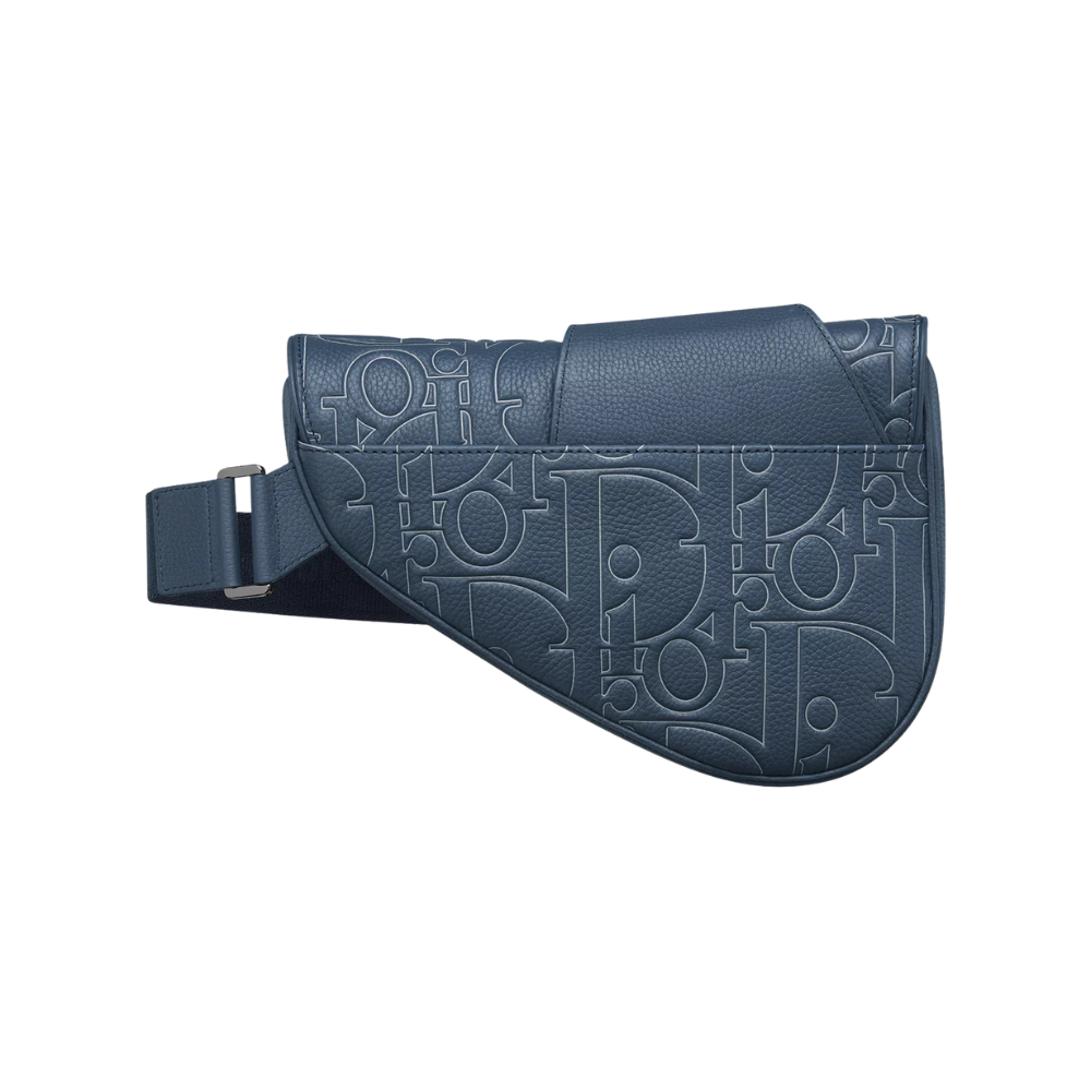 Bolso Saddle Piel Dior Gravity Outline y piel de becerro graneada azul marino - Image 2