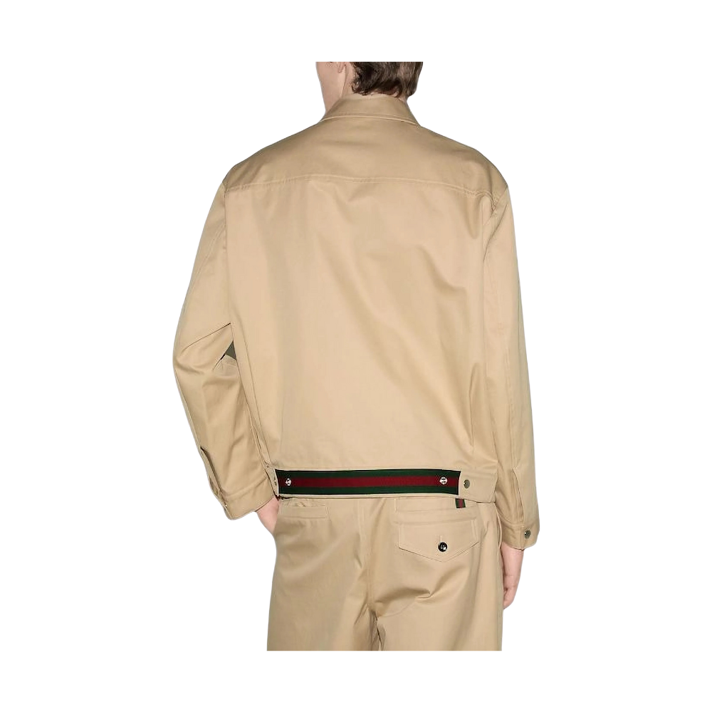 Chaqueta de sarga de algodón con tribanda Gucci - Image 4