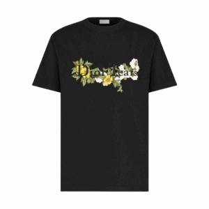 Camiseta de algodón Dior X Denim Tears negra