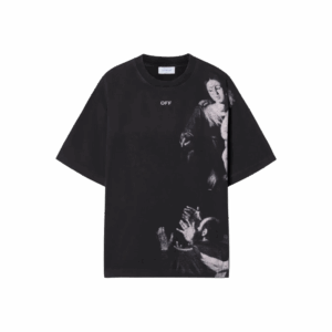 Off-White Camiseta negra con motivo Mary difuminado de Off-White