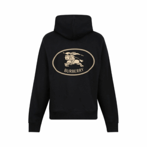 Black Knight Stamp Cotton Hoodie Burberry