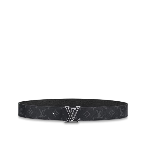 Cinturón reversible con iniciales LV de 4 cm